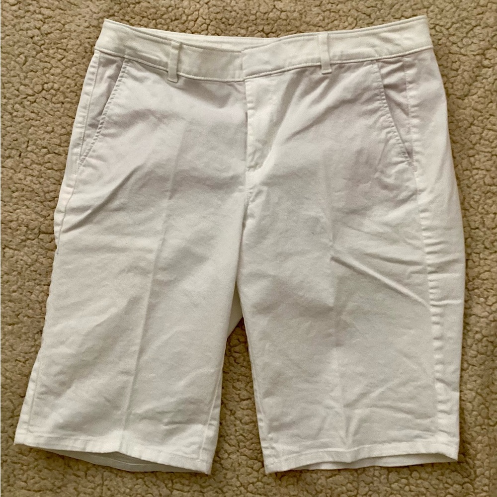 LOFT Women's White Bermuda Shorts